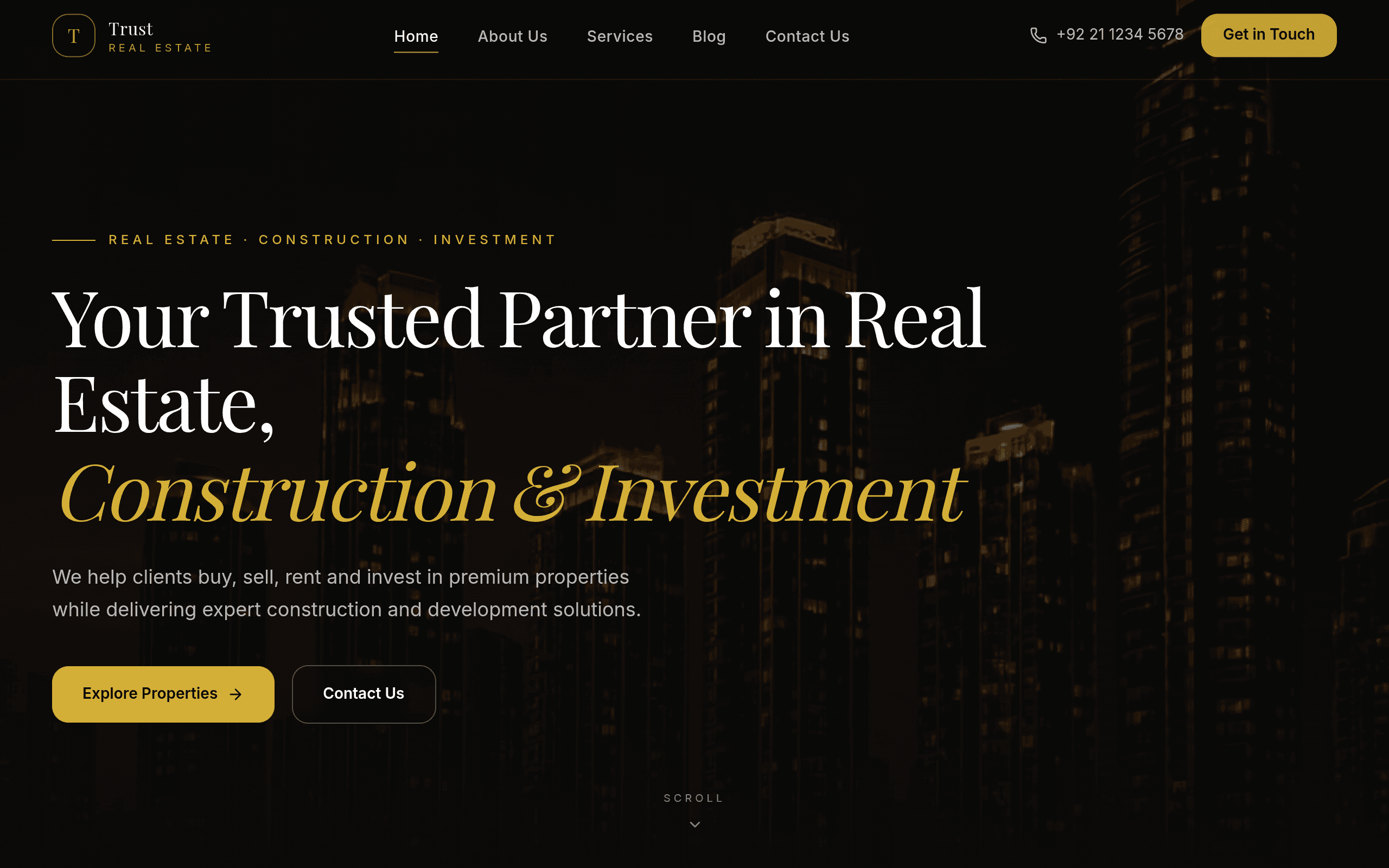 Trust Real Estate — screenshot of the full-stack development project
