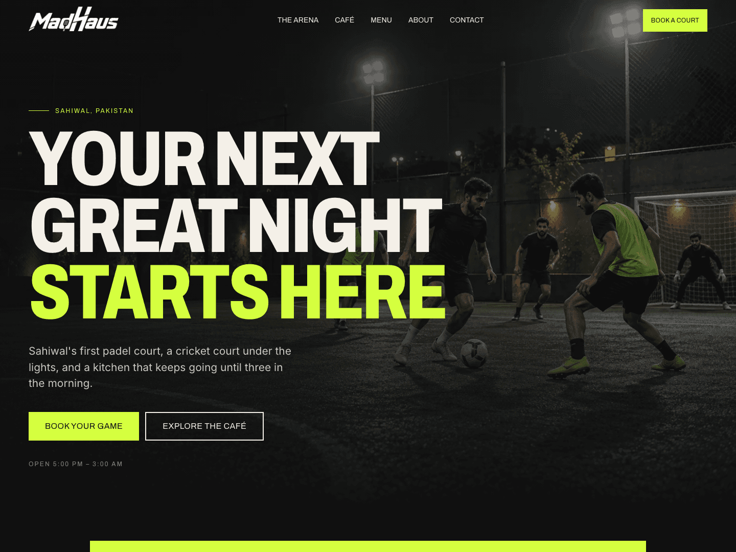 Screenshot of the MadHaus homepage